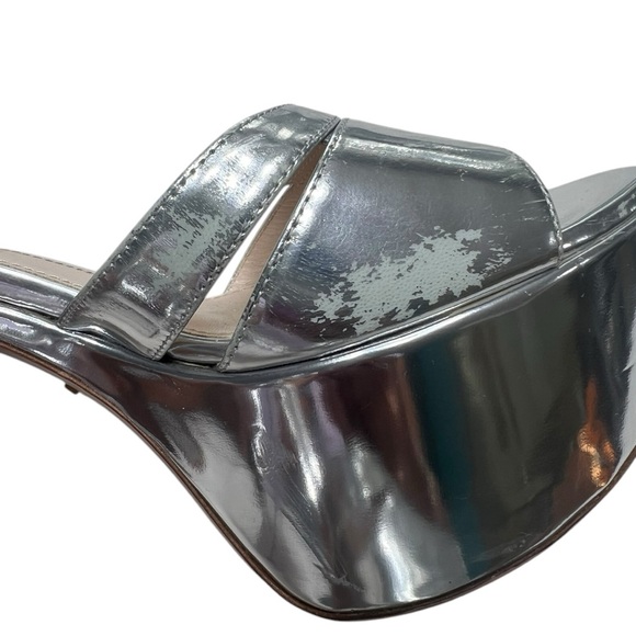 Prada Platform metallic silver sandals sz 8.5 - Picture 7 of 14